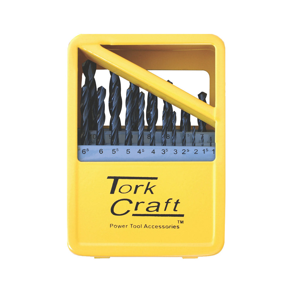 TORK CRAFT DRILL BIT SET 19PCE ROLL FORGED METAL CASE