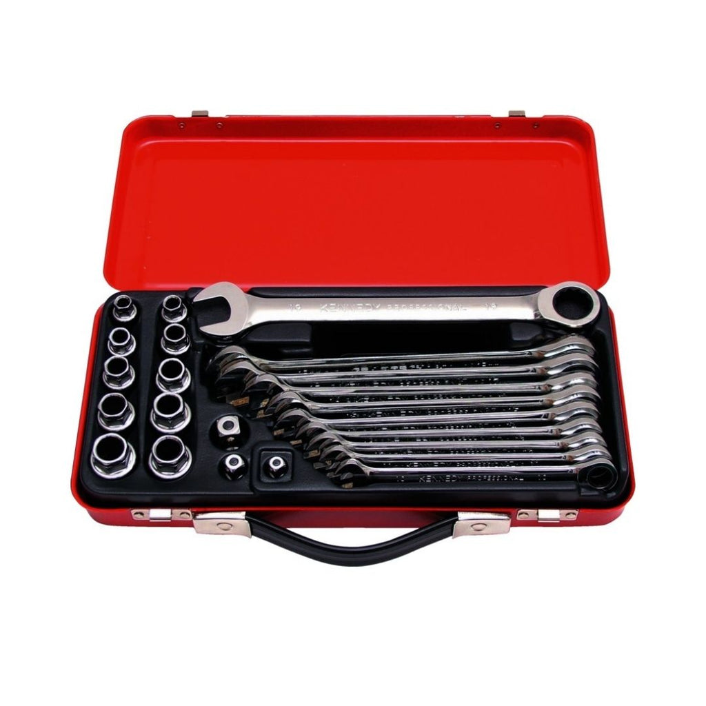 KENNEDY 10-19mm RATCHET SPANNER &SOCKET SET 23PC