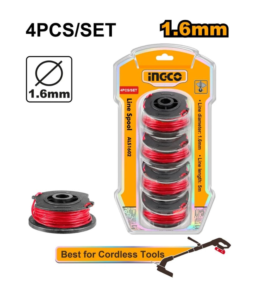 INGCO TRIM LINE 1.6MM X 5M SPIRAL LINE 4PC