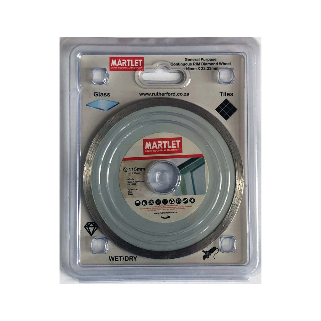 MARTLET DIAMOND WHEEL 115MM CONTINUOUS 115X 22.23MM