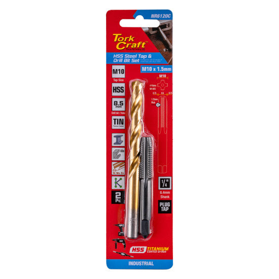 TORK CRAFT TAP HSS 10X1.5 & DRILL 8.5MM 2PC SET