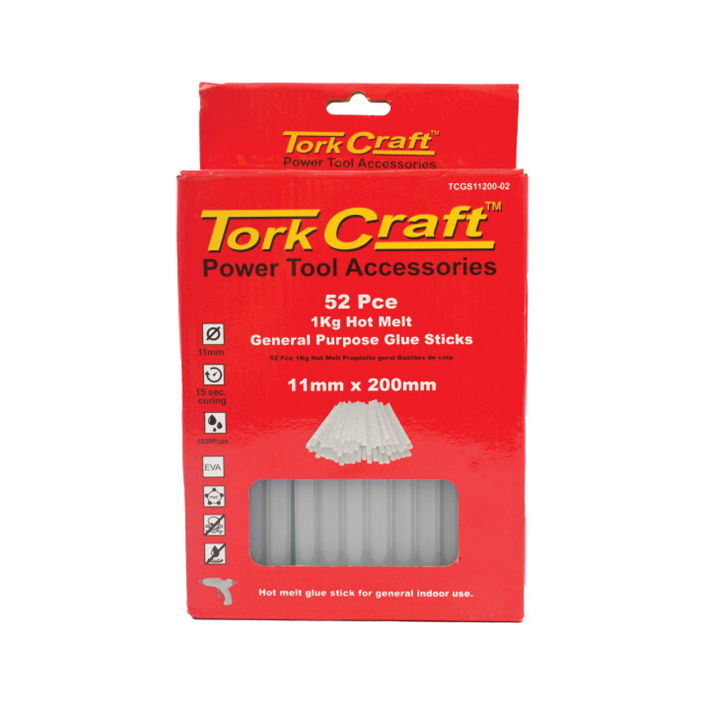 TORK CRAFT GLUE STICK 11 X 200MM 52PC 1KG HOT MELT GEN. PURPOSE EVA 18000CPS