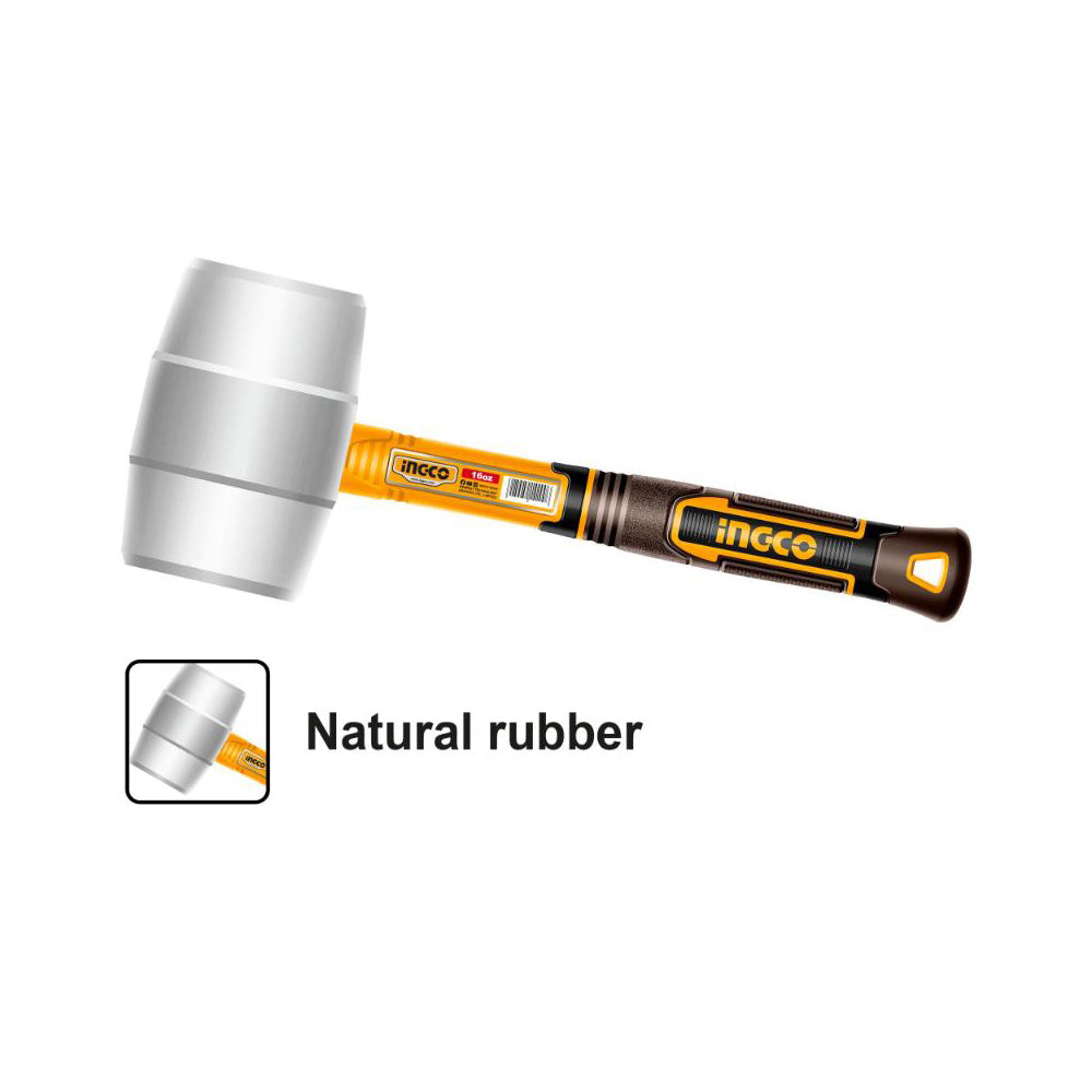 INGCO MALLET WHITE 450G F/GLASS HNDL