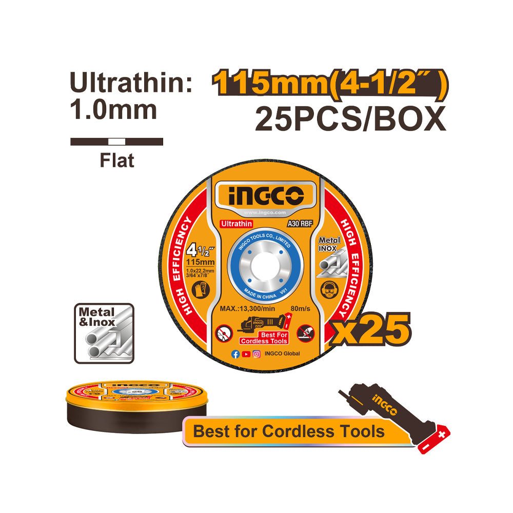 INGCO DISC CUT METAL ABRASIVE U/THIN 115 SET 25PC