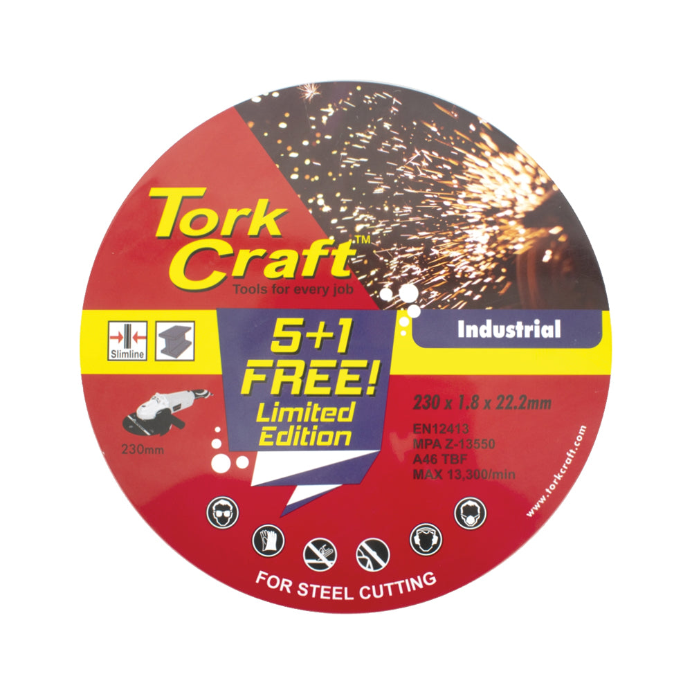 5 + 1 FREE CUTTING DISC METAL 230 X 1.8 X 22.2 IN CASE