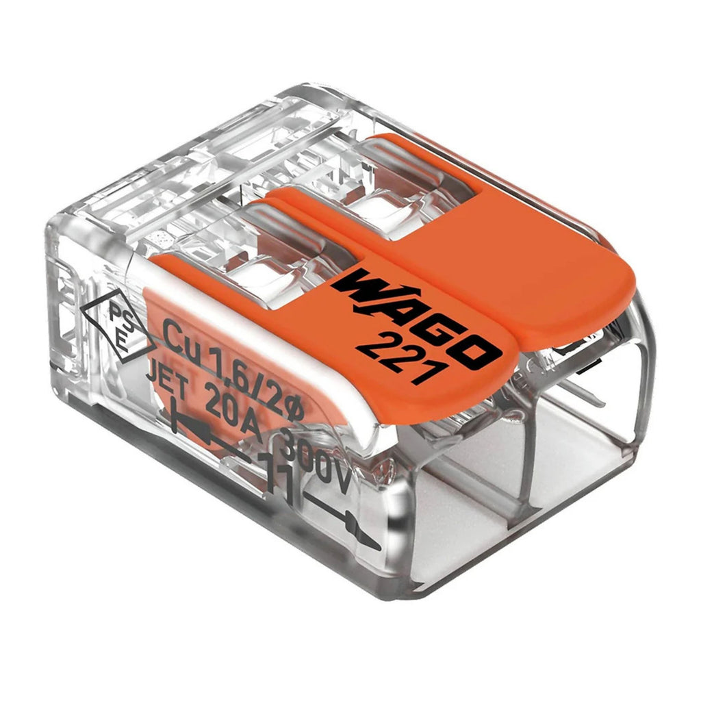 WAGO 221 LEVER TYPE 2-WAY SPLICING CONNECTOR 0.14-4MM2