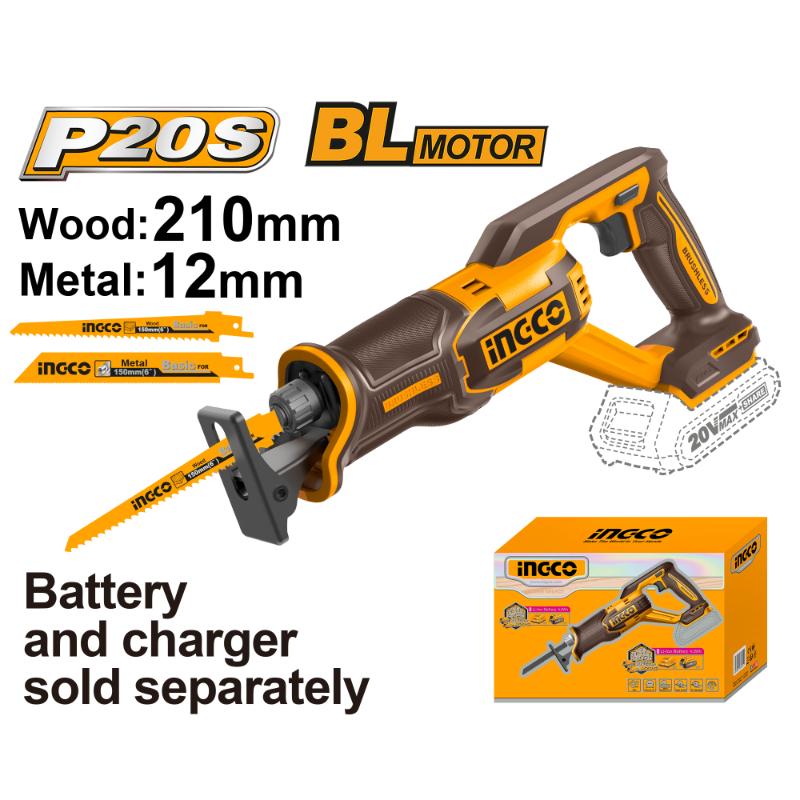 INGCO 20V PS+ C/L RECIP SAW 2 BLADES NO B/C