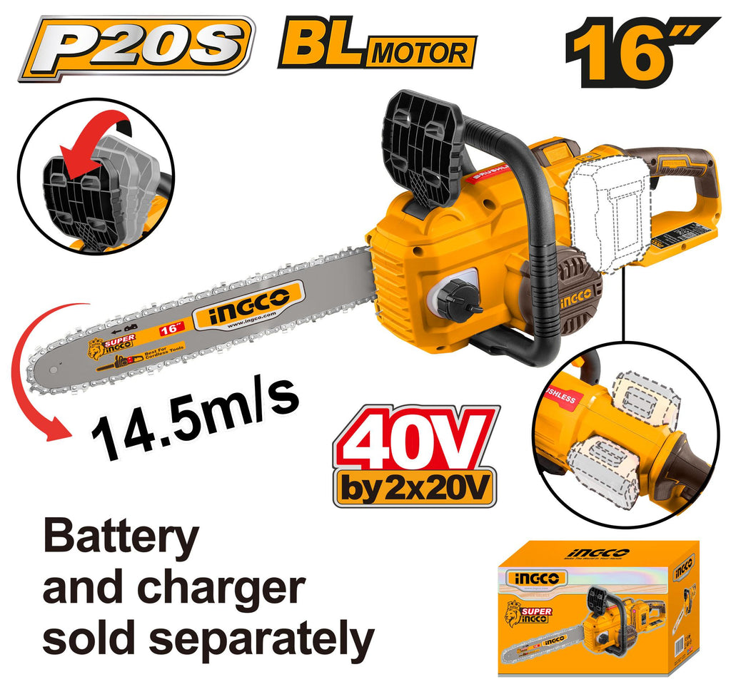 INGCO 20V PS+ C/L 40V C/SAW B/LESS 16INCH 400MM