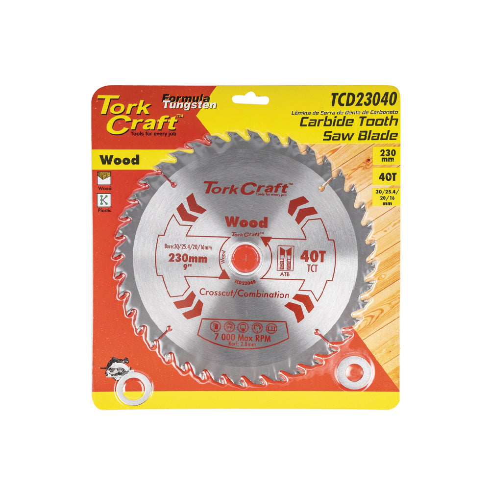 TORK CRAFT BLADE TCT 230 X 40T30/1/20/16 GENERAL PURPOSE COMBINATION