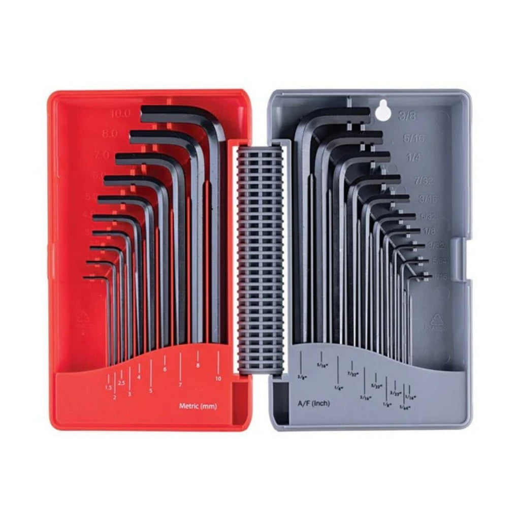 KENNEDY COMBINATION LONG ARM B/PT MM/AF HEX KEY SET 20-PCE