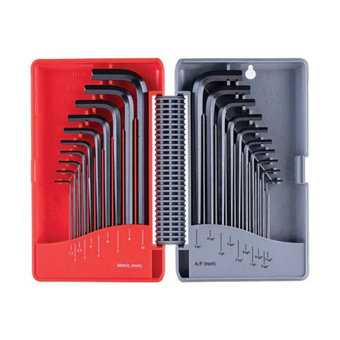 KENNEDY COMBINATION LONG ARM B/PT MM/AF HEX KEY SET 20-PCE