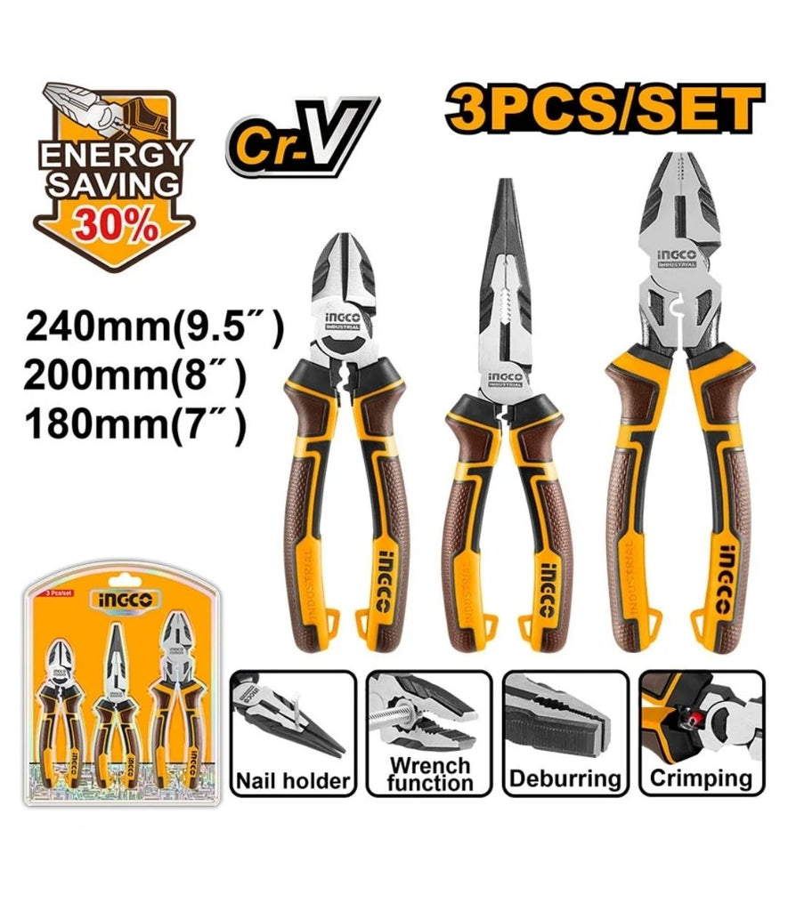 INGCO PLIER SET 3P HL CR-V