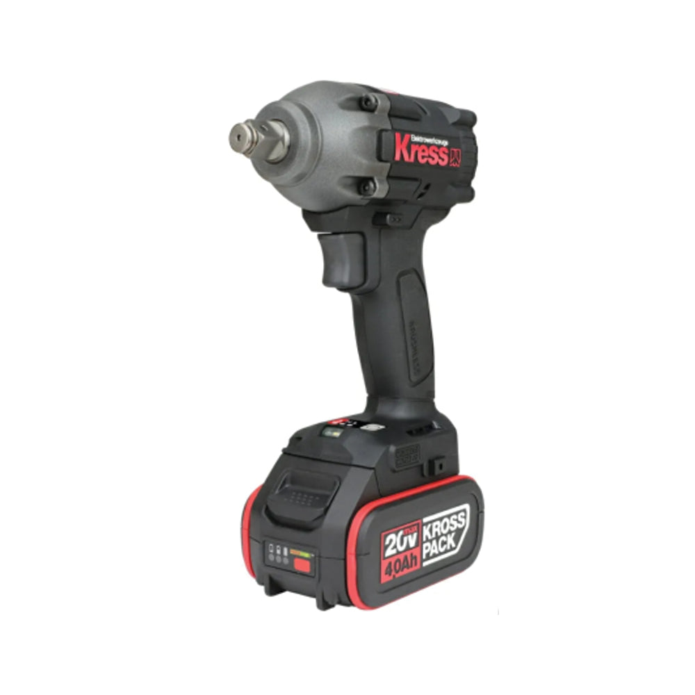 KRESS CORDLESS IMPACT WRENCH 20V BL  300NM 2*4.0AH 6A STACKING CASE