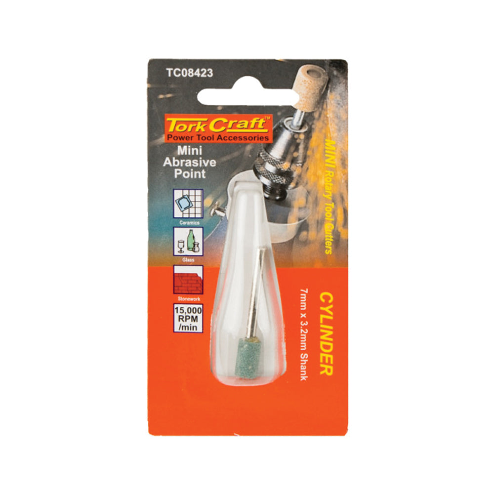 MINI ABRASIVE POINT 12.7MM CYL. 3.2MM SHANK