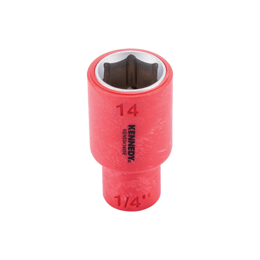 KENNEDY SE 1/4"" INSULATED HEXAGON SOCKETS-14MM