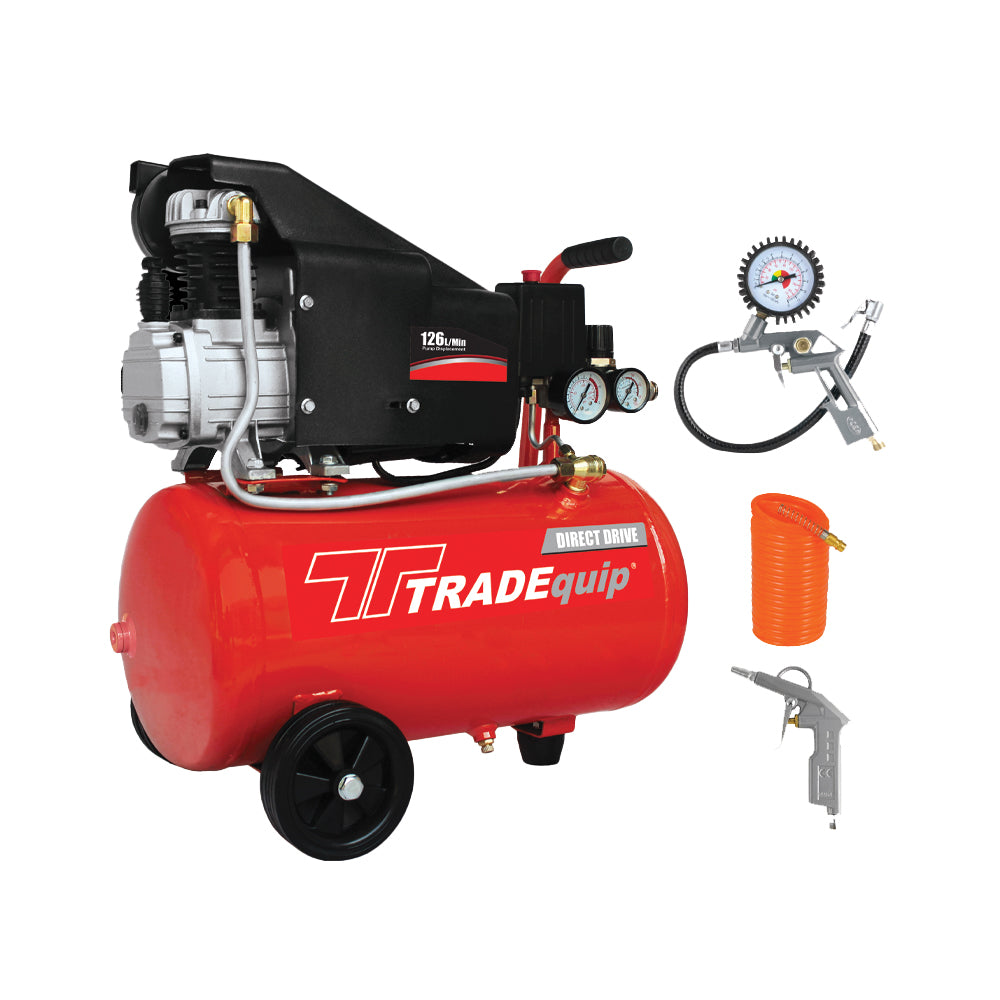 TRADEAIR COMPRESSOR AIR 24LT D/D 1.5HP - Cosmo Group