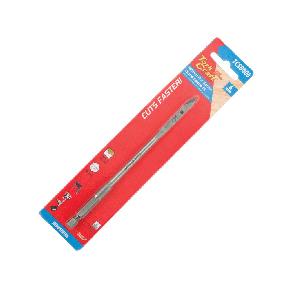 TORK CRAFT SPADE BIT PRO SERIES 6MM X 150MM