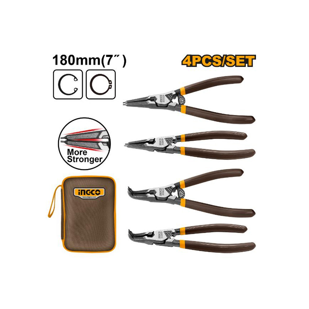 INGCO 180MM CIRCLIP PLIER 4 PIECE SET