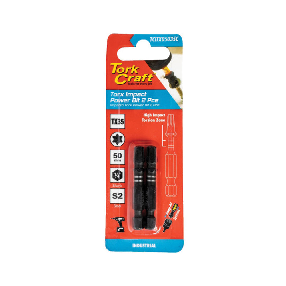 TORK CRAFT TORX TX 35 IMPACT BIT 50MM 2PC CARDED