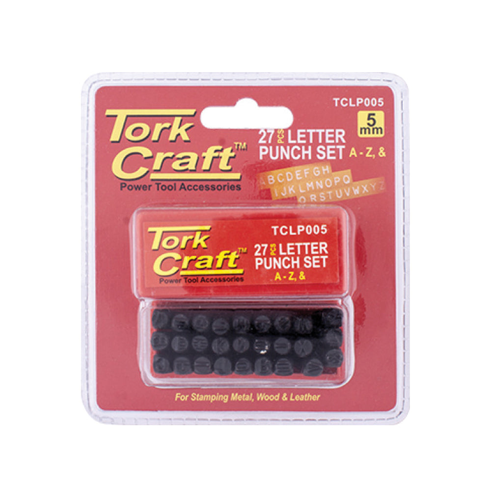 TORK CRAFT LETTER PUNCH SET 5MM A-Z BLACK FINISH