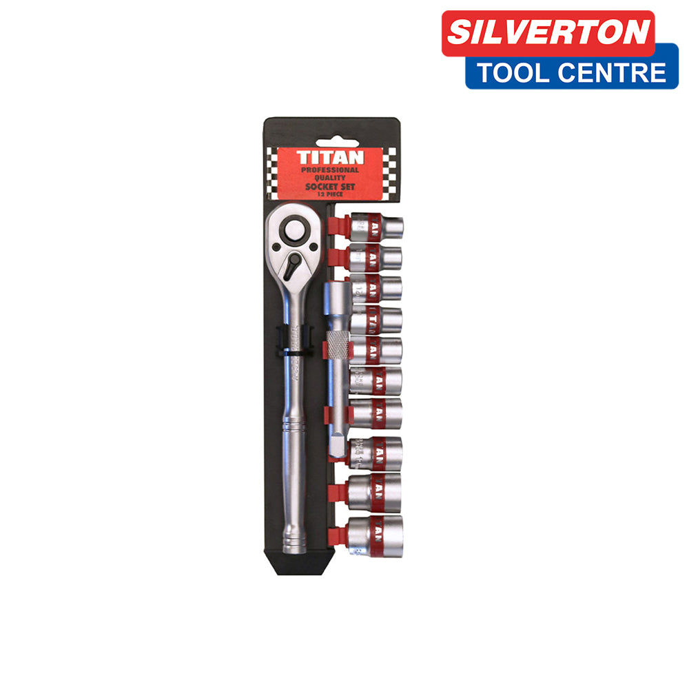 TITAN 12PC SOCKET SET 1/2"" DRIVE 12PC