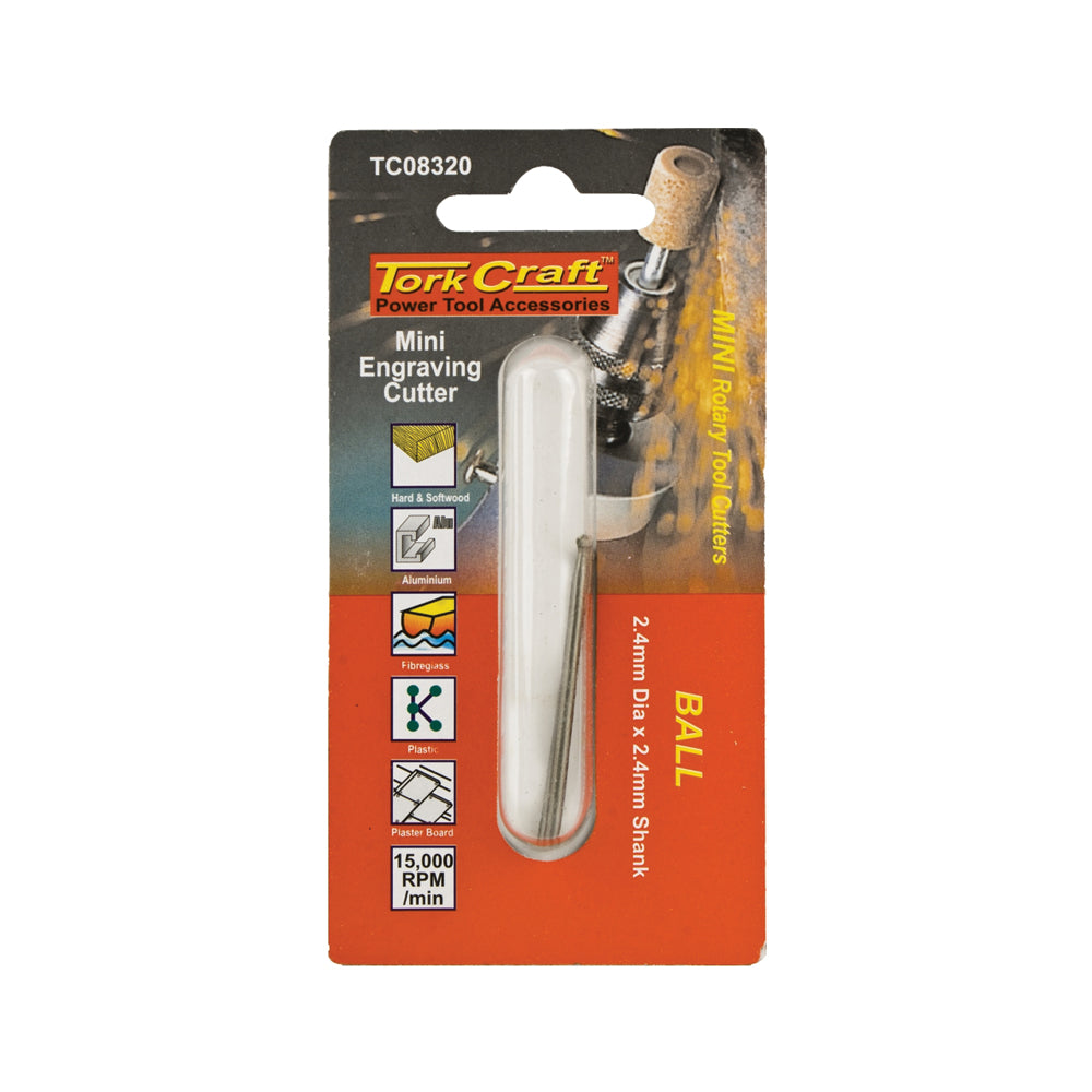 TORK CRAFT MINI ENGRAVING CUTTER 2.4MM BALL 2.4MM SHANK