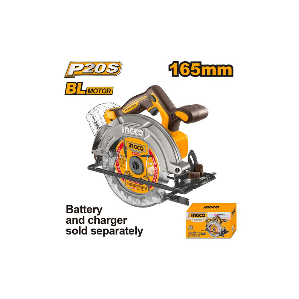 INGCO 20V PS+ C/L CIRCULAR SAW 165MM +ACC