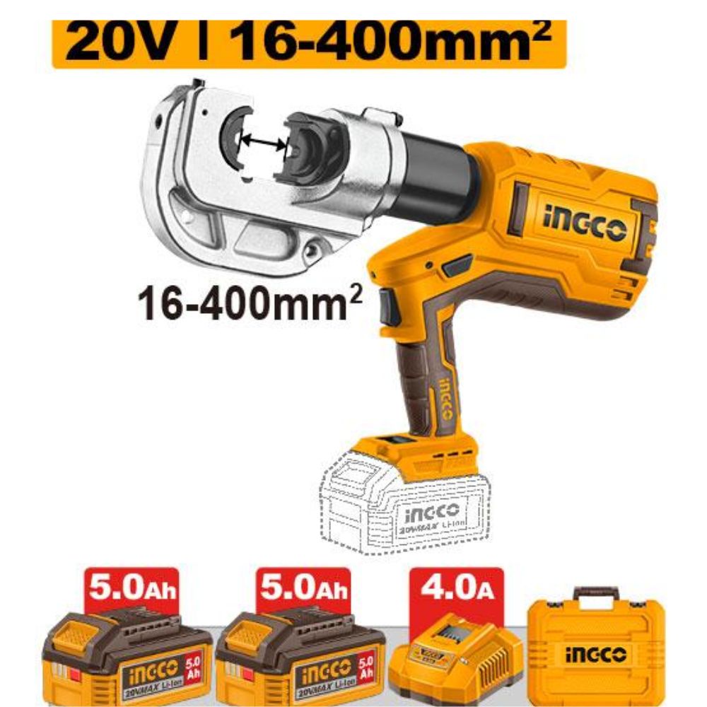 INGCO 20V PS+ C/L HYDRAULIC CRIMPING TOOL 120KN KIT