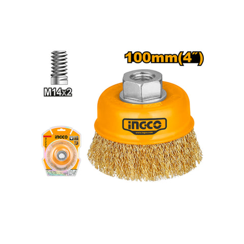 INGCO BRUSH WIRE CUP+NT 100 M14X2.0P