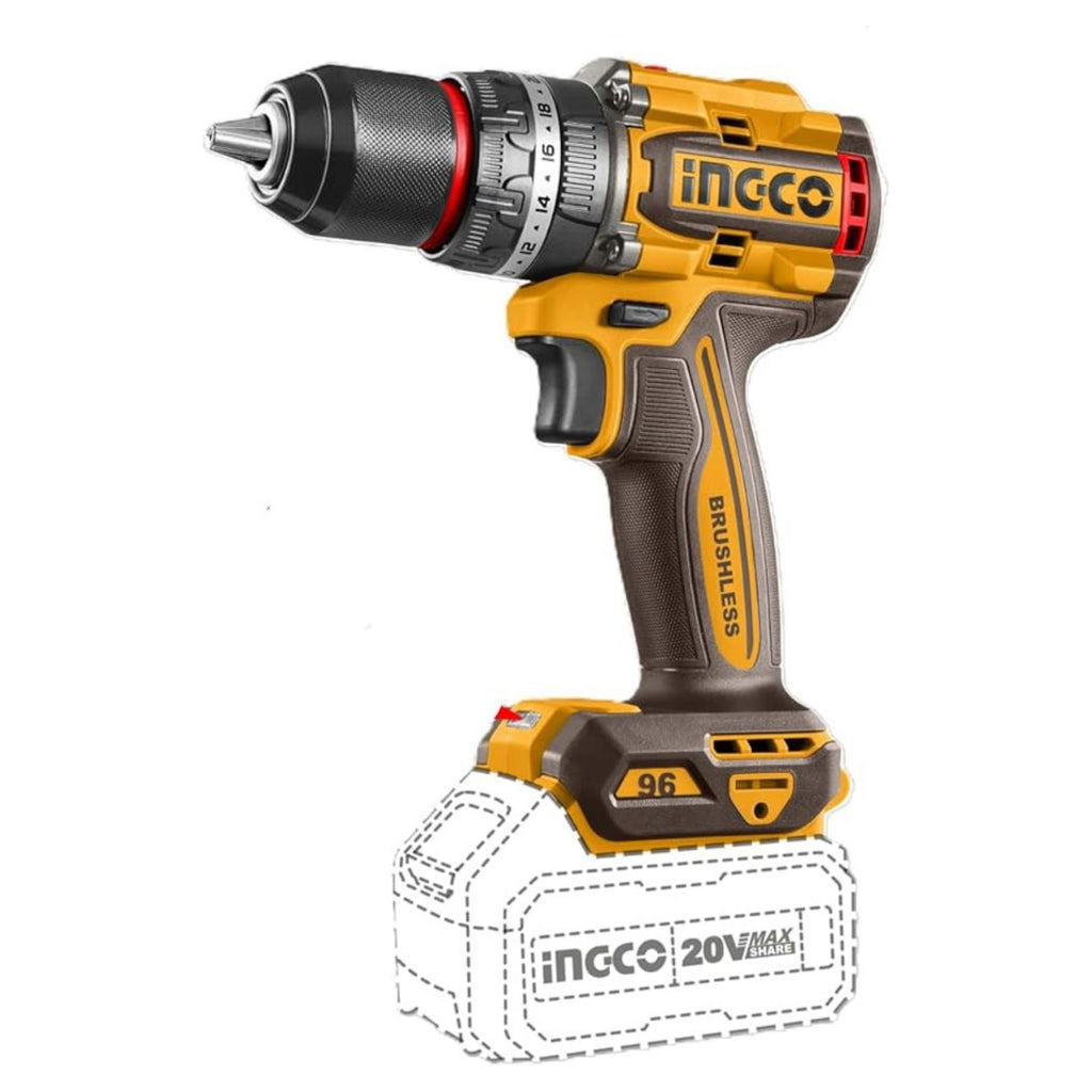 INGCO 20V IMPACT DRILL 96NM BARE