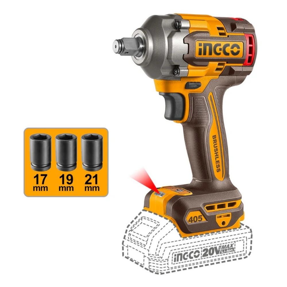 INGCO 20V B/L 405NM IMPACT WRENCH