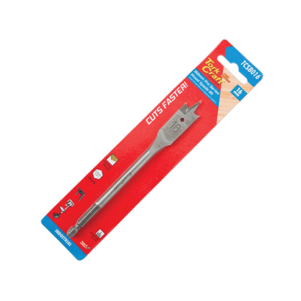 TORK CRAFT SPADE BIT PRO SERIES 16MM X 150MM