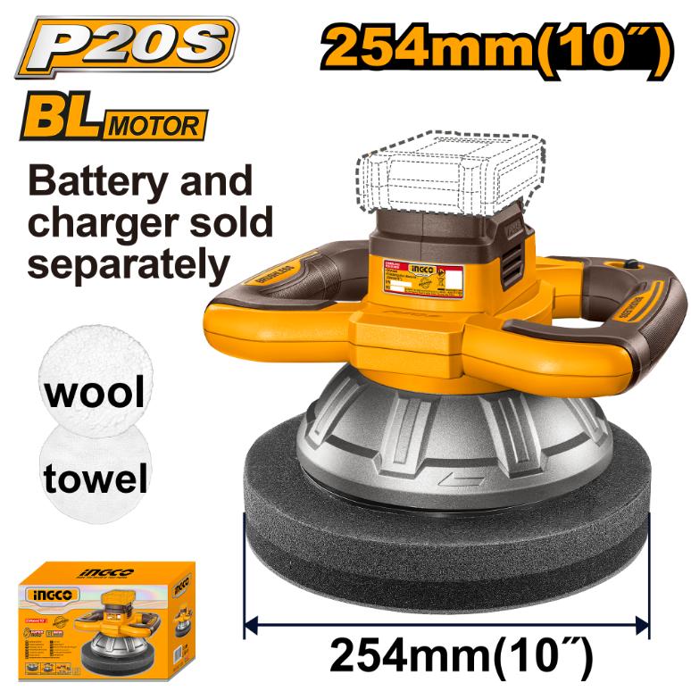 INGCO 20V PS+ C/L B/L POLISHER 254MM NO B/C BOX