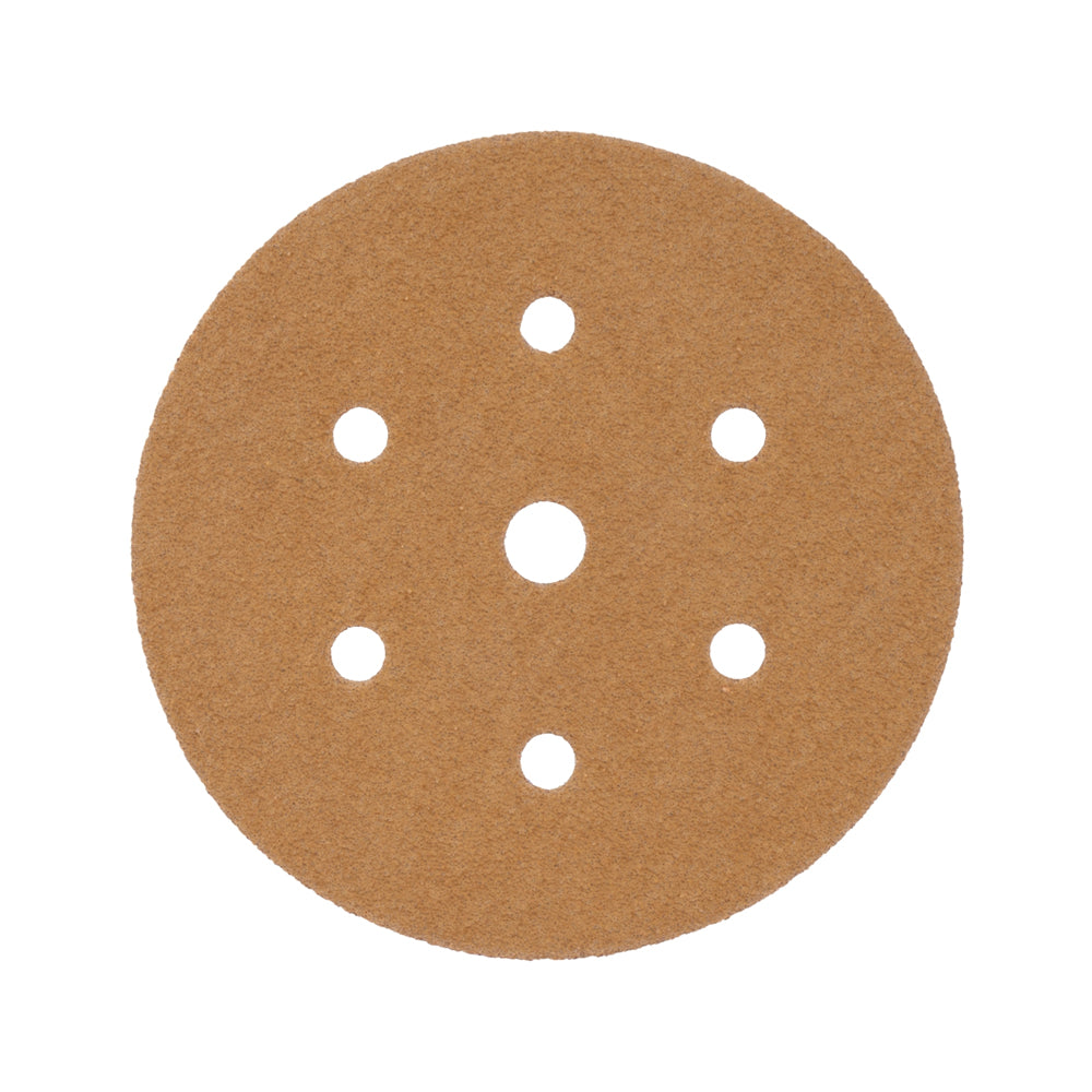 TORK CRAFT GOLD VELCRO DISC (50 PIECES) 40 GRIT 150MM X 6+1 HOLES