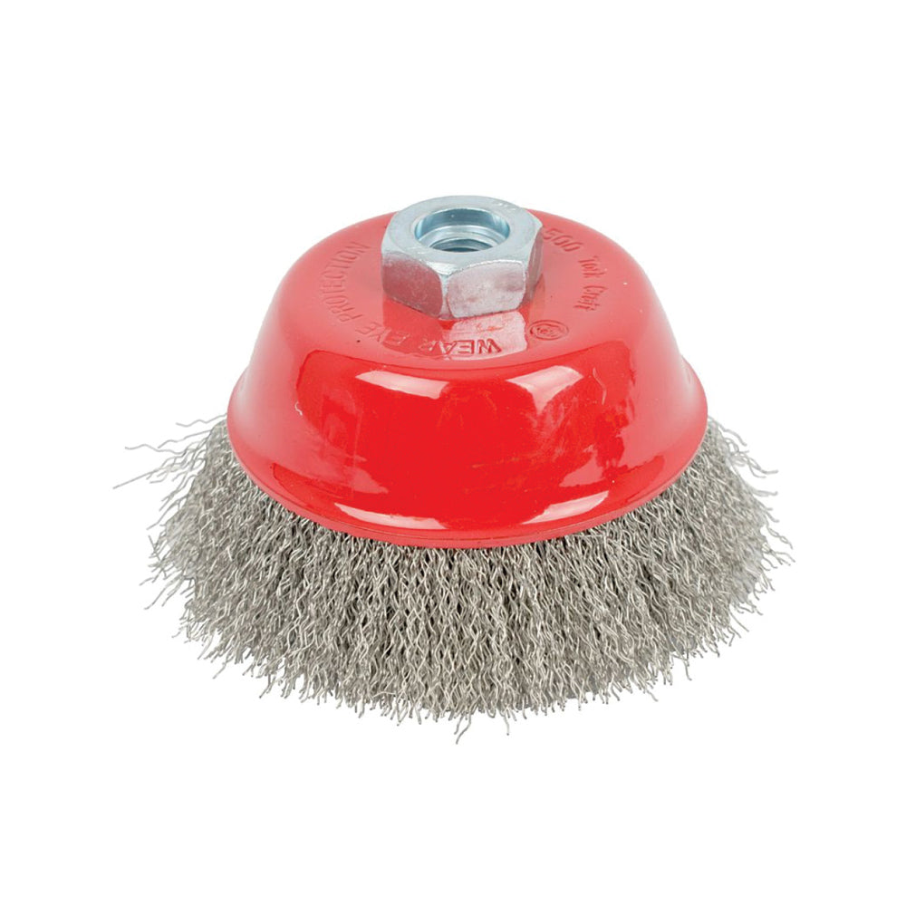 TORK CRAFT WIRE CUP BRUSH WIRE CUP BRUSH 100 X M14 CRIMPED STAINLESS STEEL
