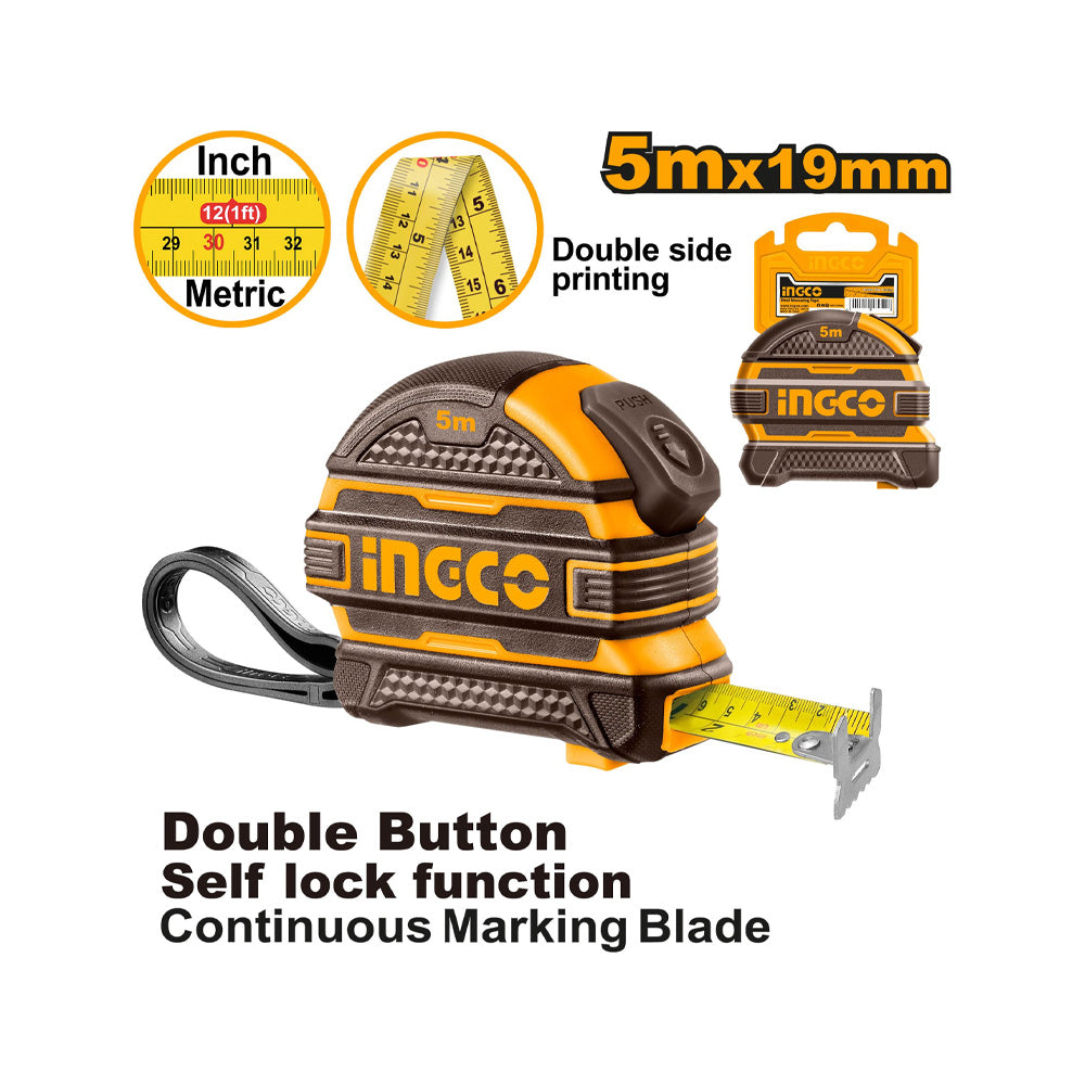 INGCO TAPE MEASURE R/CASE 5M X 19MM