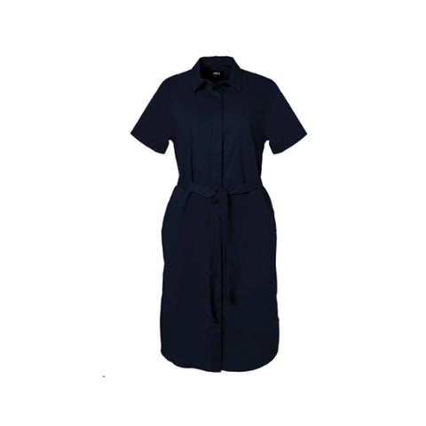 JONSSON WOMENS PLEATED POPLIN DRESS NAVY SIZE XL