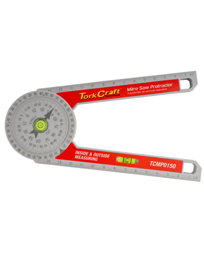 TORK CRAFT MITRE SAW LEVEL PROTRACTOR 150MM 360 DEG.