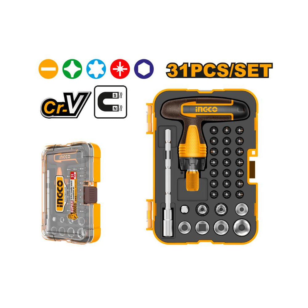 INGCO S/DRIVER T HNDL WRENCH SET 31PC