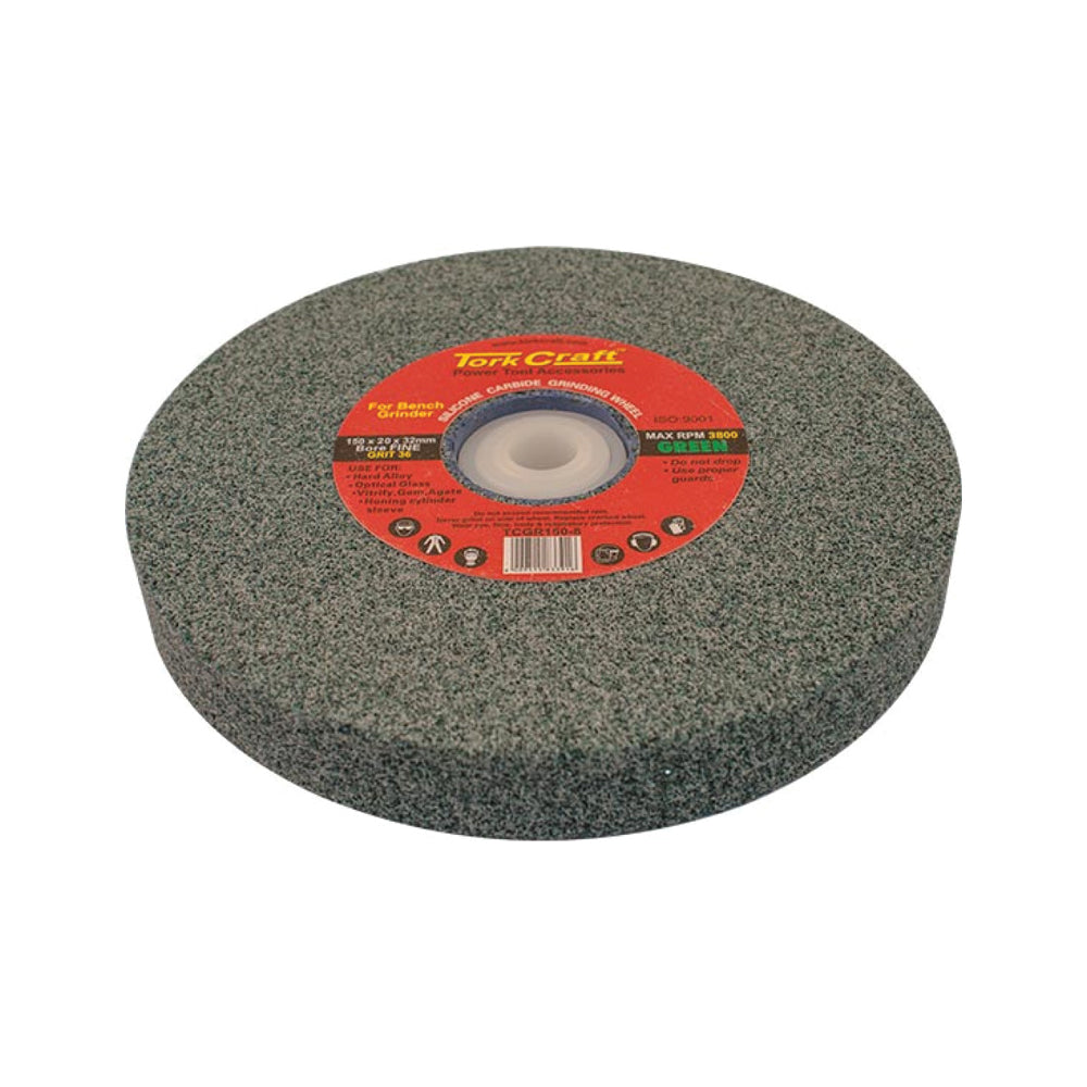 TORK CRAFT GRINDING WHEEL 150X20X32MM BORE 36GR W/BUSHES FOR B/G GREEN