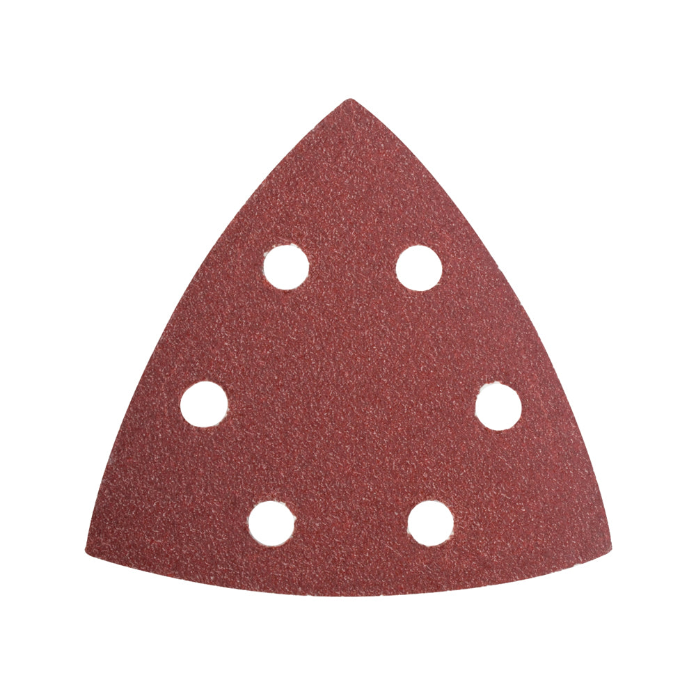 TORK CRAFT SANDING TRIANGLE VELCRO SHEET 60GRIT 94 X 94 X 94MM 5/PACK WITH HOLES