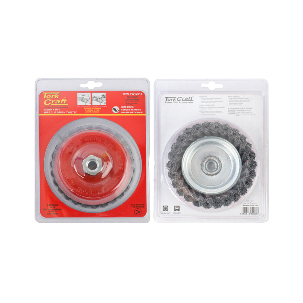 TORK CRAFT WIRE CUP BRUSH TWISTED 125MMXM14 BLISTER