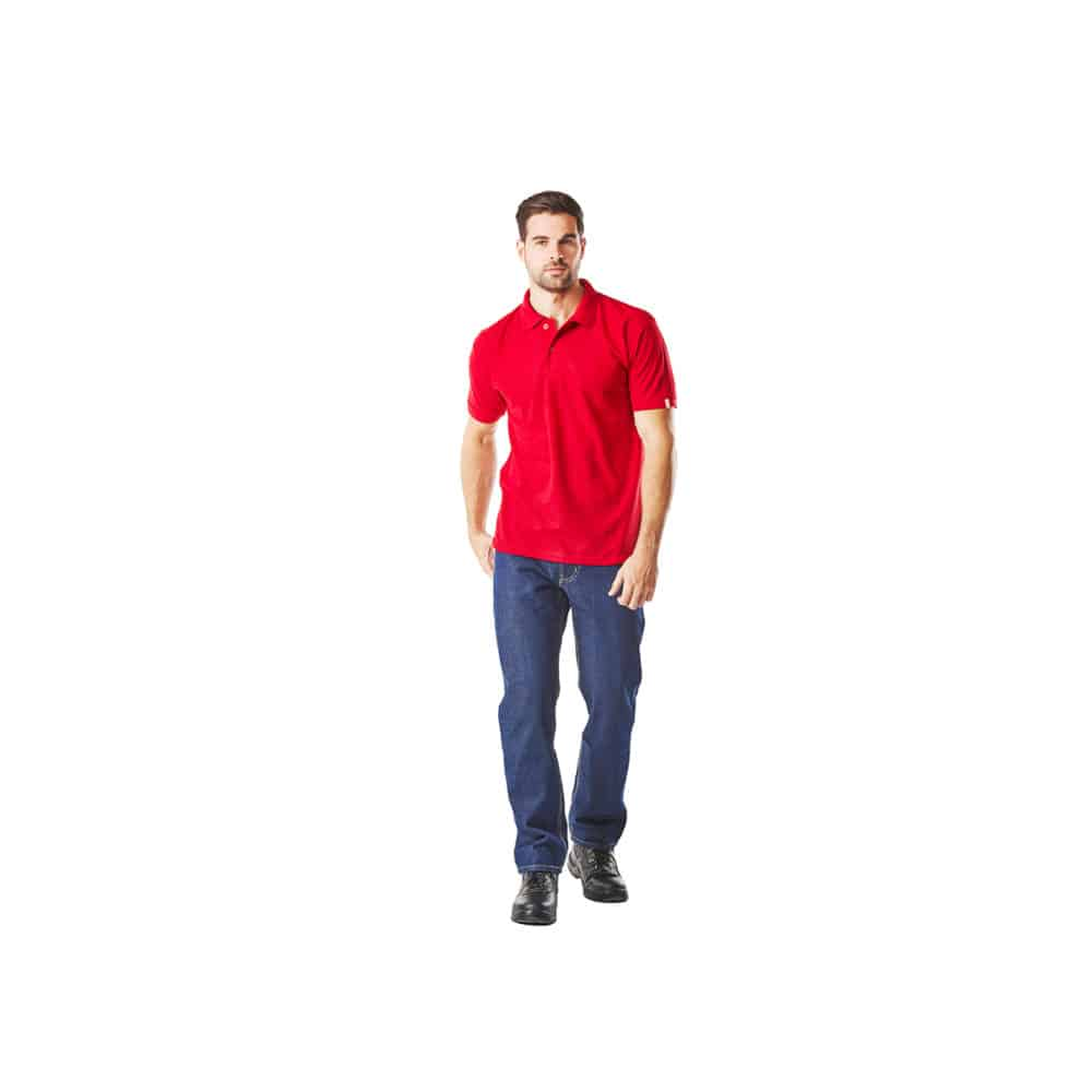 DROMEX PIQUE KNIT GOLFER COLOUR-RED SIZE XS