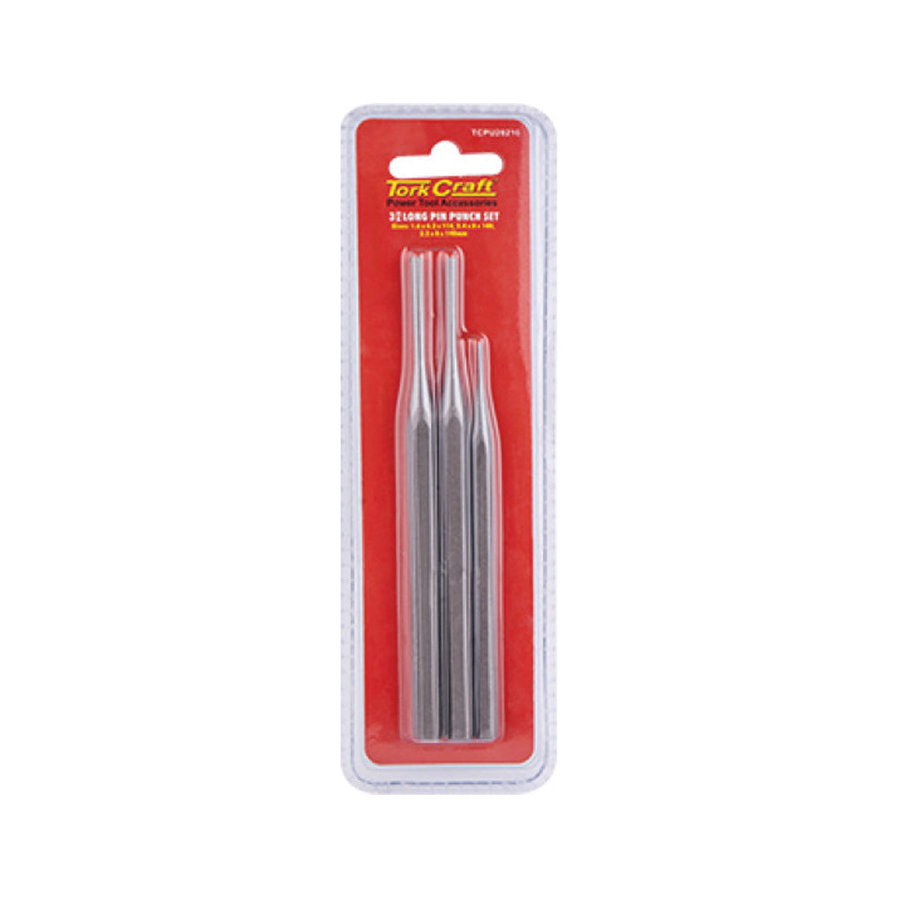 TORK CRAFT TORK CRAFT LONG PIN PUNCH SET 3PC