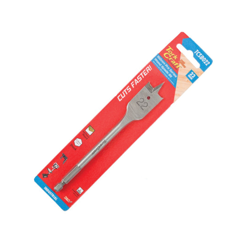 TORK CRAFT SPADE BIT PRO SERIES 22MM X 150MM