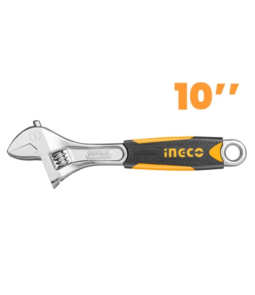 INGCO WRENCH ADJUST 250MM S/GRIP CRV
