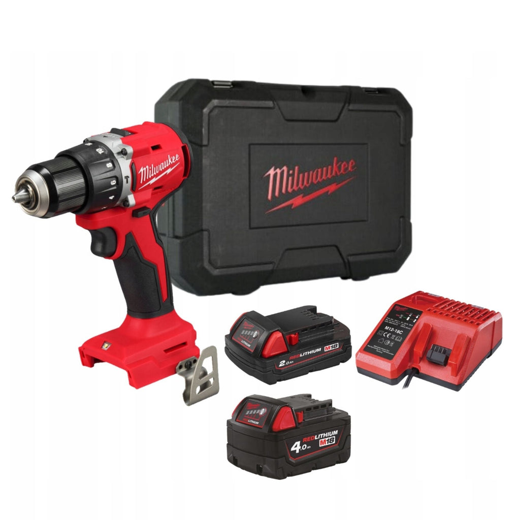 MILWAUKEE CORDLESS PERCUSSION DRILL INCL. 2AH & 4A.H BATT CHARG (M18BLPDRC-422C)