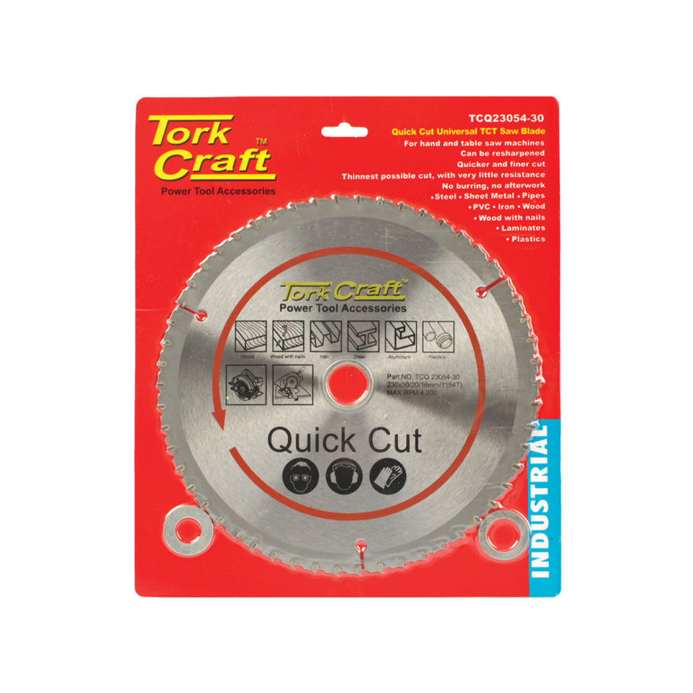 TORK CRAFT UNIVERSAL QUICK CUT TCT BLADE 230X54T 30-20