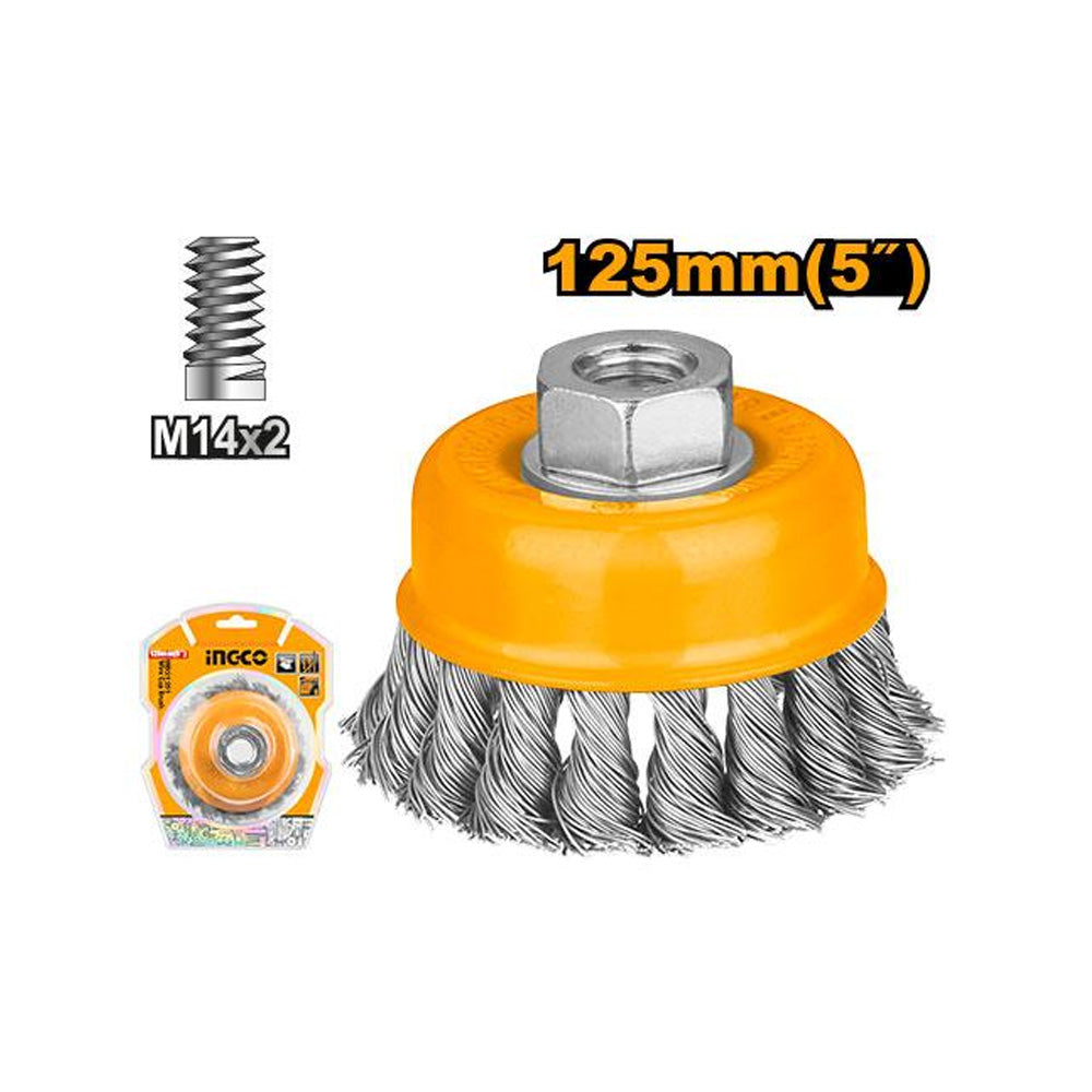 INGCO BRUSH W/CUP TWIS+NUT 125 M14X2