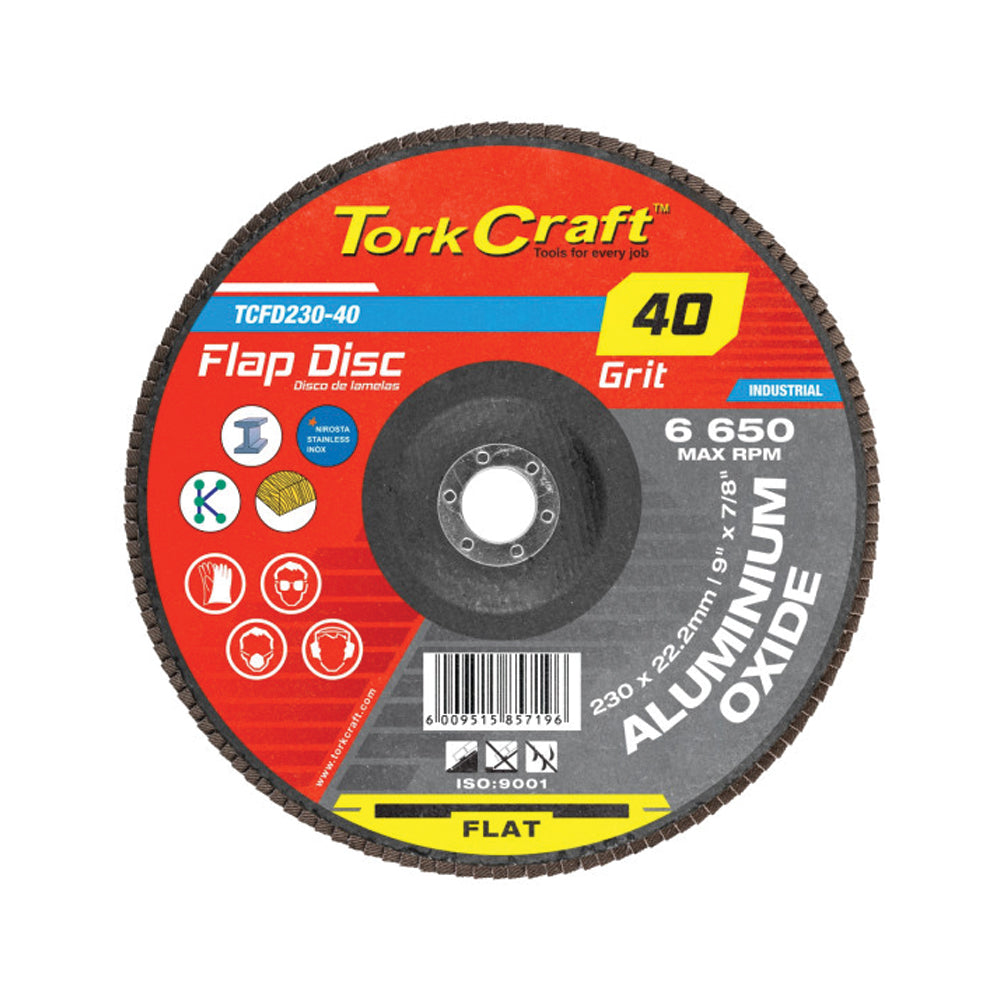 TORK CRAFT FLAP SANDING DISC 230MM 40GRIT